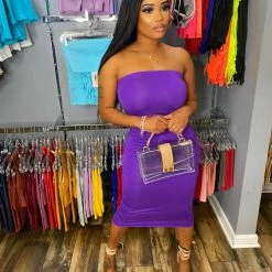 Head Over Heels: All In One Boutique Apparel Tube Dress- Purple