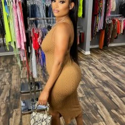 Head Over Heels: All In One Boutique Amber Dress- Brown (One Size)