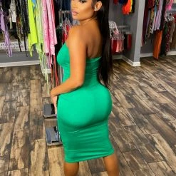 Head Over Heels: All In One Boutique Apparel Tube Dress- Green