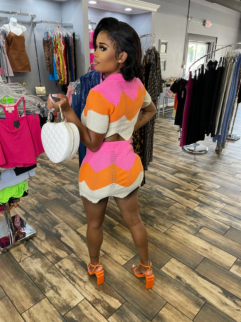 Head Over Heels: All In One Boutique Apparel Smile Skirt Set- Pink