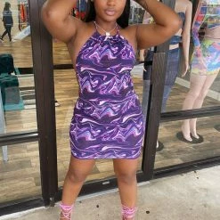 Head Over Heels: All In One Boutique Electric Feels Dress- Purple