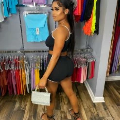 Head Over Heels: All In One Boutique Sporty Short Set- Black Apparel