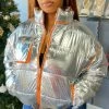 Head Over Heels: All In One Boutique Apparel Puffer Jacket- Silver