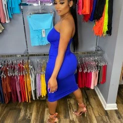 Head Over Heels: All In One Boutique Apparel Tube Dress- Royal Blue