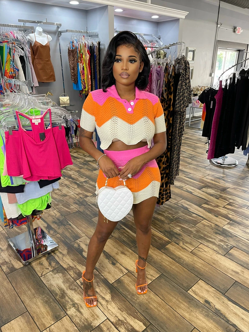 Head Over Heels: All In One Boutique Apparel Smile Skirt Set- Pink