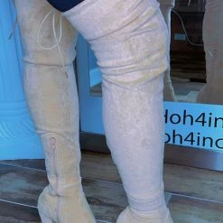 Head Over Heels: All In One Boutique Amina Thigh Boot- Nude Footwear