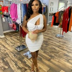 Head Over Heels: All In One Boutique Apparel Flirtatious Honey Dress- White