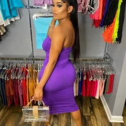 Head Over Heels: All In One Boutique Apparel Tube Dress- Purple