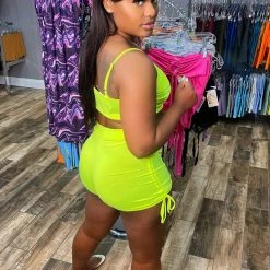 Head Over Heels: All In One Boutique Jackie Short Set- Neon Yellow