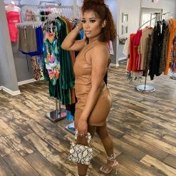 Head Over Heels: All In One Boutique Wild Ride Romper- Camel