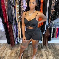 Head Over Heels: All In One Boutique Meg Romper- Black Apparel