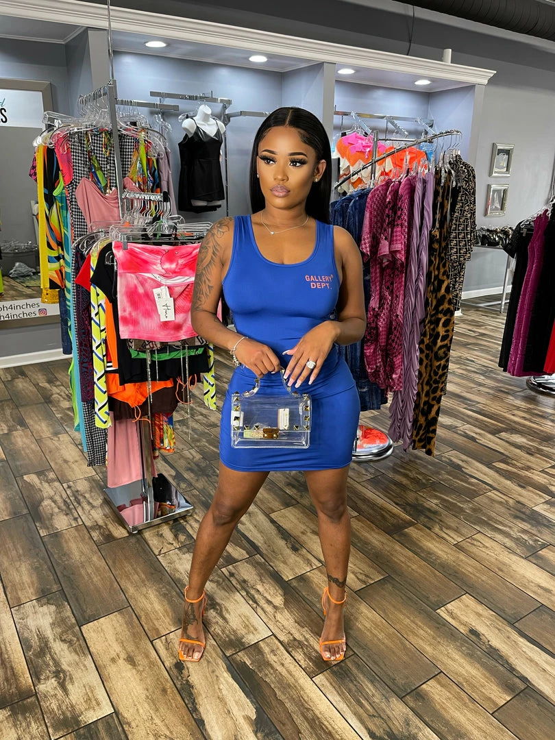 Head Over Heels: All In One Boutique Apparel Gallery Dress- Blue