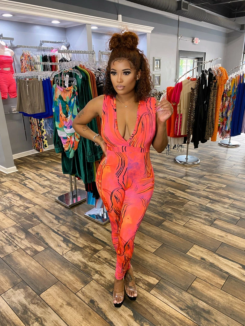 Head Over Heels: All In One Boutique Heat Wave Jumper- Pink Apparel