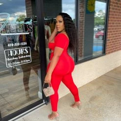 Head Over Heels: All In One Boutique Mamacita Jumper- Red Apparel