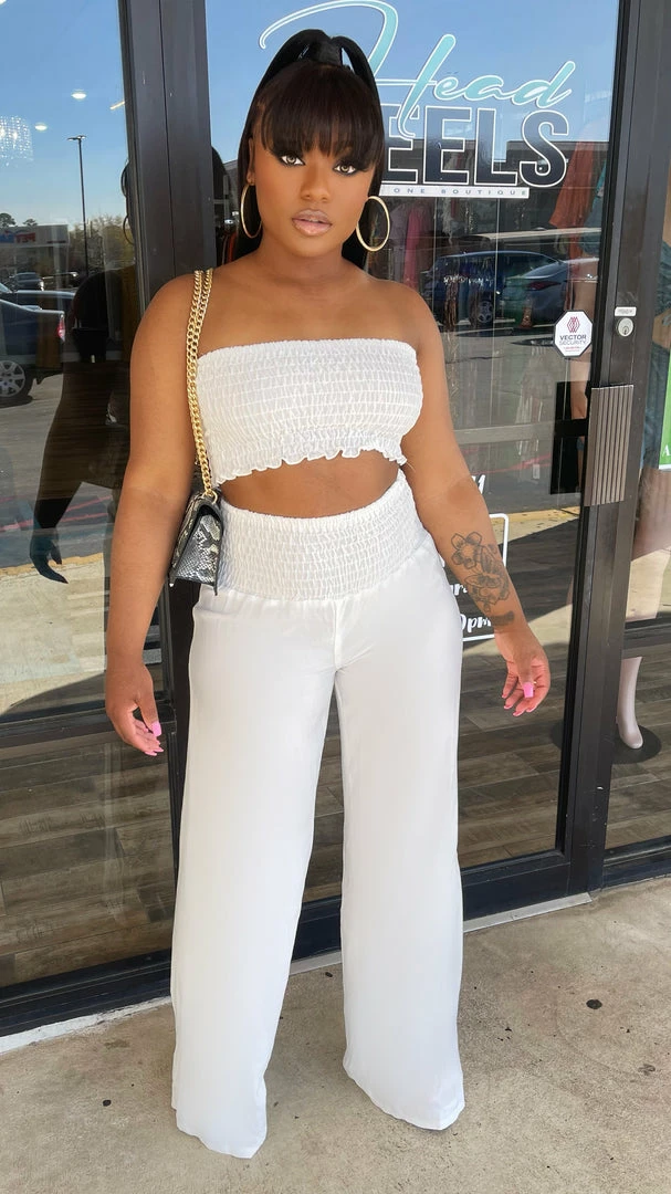 Head Over Heels: All In One Boutique Apparel Off To Paradise Set- Off White