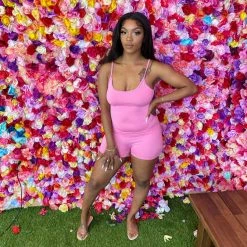 Head Over Heels: All In One Boutique Marley Romper- Pink