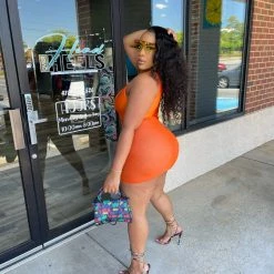 Head Over Heels: All In One Boutique Splash Skirt Set- Orange Apparel