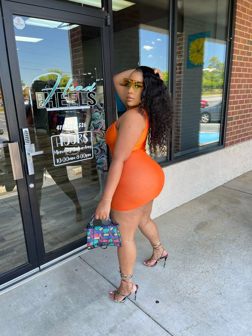 Head Over Heels: All In One Boutique Splash Skirt Set- Orange Apparel