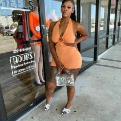 Head Over Heels: All In One Boutique Hot Summer Nights Romper- Orange