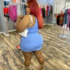 Head Over Heels: All In One Boutique Spring Hottie Dress- Blue