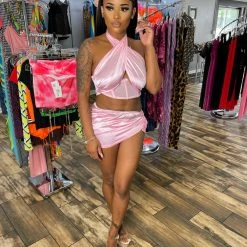 Head Over Heels: All In One Boutique Apparel Knotty Girl Set- Pink