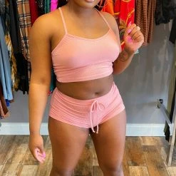 Head Over Heels: All In One Boutique Apparel Paisley Short Set- Light Pink