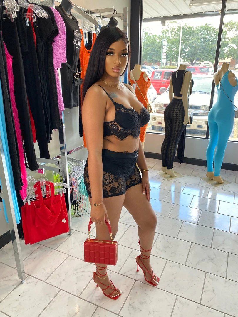 Head Over Heels: All In One Boutique Seduce Me Set- Black