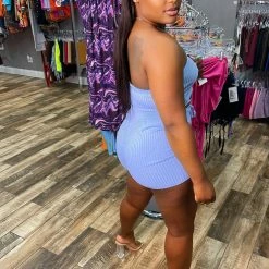 Head Over Heels: All In One Boutique Girlie Short Set- Light Blue