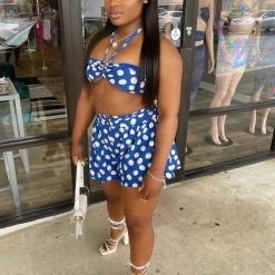 Head Over Heels: All In One Boutique Spring Crush Short Set- Blue Apparel