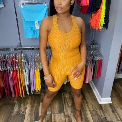 Head Over Heels: All In One Boutique Brazilian Short Set- Mustard Apparel
