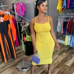 Head Over Heels: All In One Boutique Fit Me Right Dress- Yellow