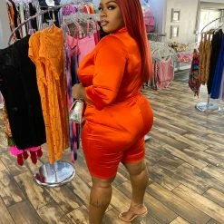 Head Over Heels: All In One Boutique Apparel Be My Love Short Set- Orange