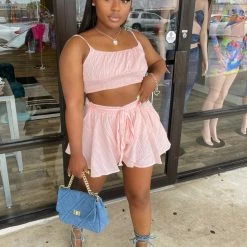 Head Over Heels: All In One Boutique Apparel Golden Days Short Set- Pink