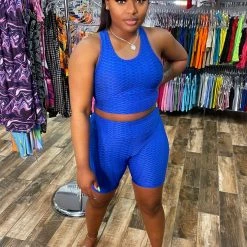 Head Over Heels: All In One Boutique Apparel Brazilian Short Set- Royal Blue