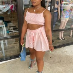 Head Over Heels: All In One Boutique Apparel Golden Days Short Set- Pink