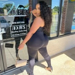 Head Over Heels: All In One Boutique Plush Jumper- Black