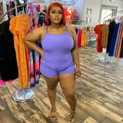 Head Over Heels: All In One Boutique Apparel High Hopes Romper- Lavender