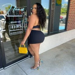 Head Over Heels: All In One Boutique Britt Skirt Set- Black Apparel