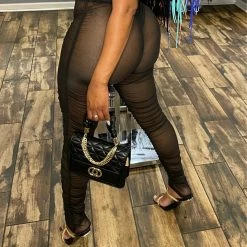 Head Over Heels: All In One Boutique Mesh Leggings- Black Apparel