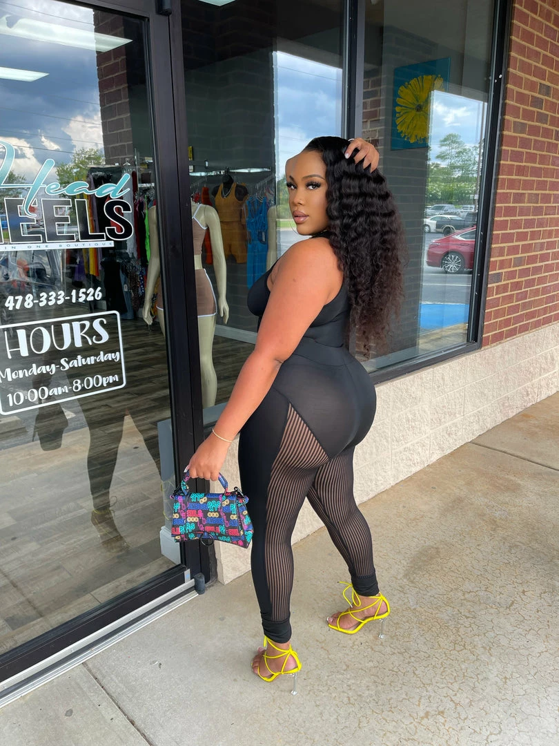 Head Over Heels: All In One Boutique Apparel Spicy Pant Set- Black