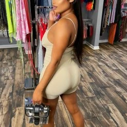 Head Over Heels: All In One Boutique Lounge Romper- Nude Apparel