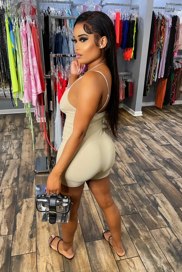 Head Over Heels: All In One Boutique Lounge Romper- Nude Apparel