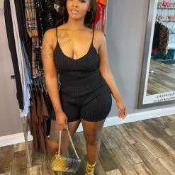 Head Over Heels: All In One Boutique Apparel Cozy Short Set- Black