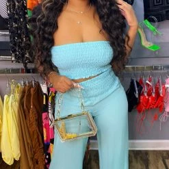 Head Over Heels: All In One Boutique Off To Paradise Set- Light Teal Apparel