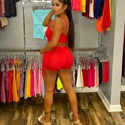 Head Over Heels: All In One Boutique Apparel Jackie Short Set- Red