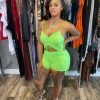 Head Over Heels: All In One Boutique Meg Romper- Neon Green