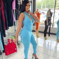 Head Over Heels: All In One Boutique Apparel Marilyn Jumper- Blue