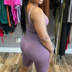 Head Over Heels: All In One Boutique Get Fit Romper- Purple Apparel