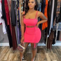 Head Over Heels: All In One Boutique Tiffany Skirt Set- Neon Pink Apparel