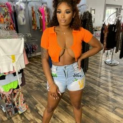 Head Over Heels: All In One Boutique Moda Top- Orange Apparel